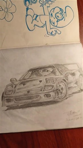 Drawing Ferrari F40 #ferrari #drawing #realistic #art #subscribe #shorts
