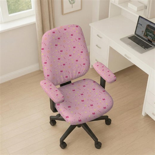 Desk Chair Covers, Pastel Pink Kawaii Chair Protector, Cute Office Decor Slipcover for Computer Chair With Arms, Elastic Washable Fit - Etsy