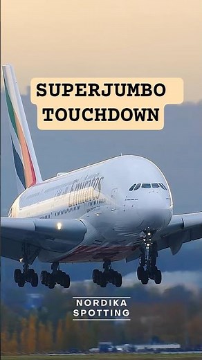 Emirates A380 STUNNING Landing ✈️🔥 | Perfect Touchdown Timing #Shorts