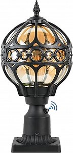 Outdoor Post Light Fixtures for Driveway Yard Lawn Patio Garden, Black Waterproof Exterior Pier Mount Post Light Outside Aluminum Post Lamp Light
