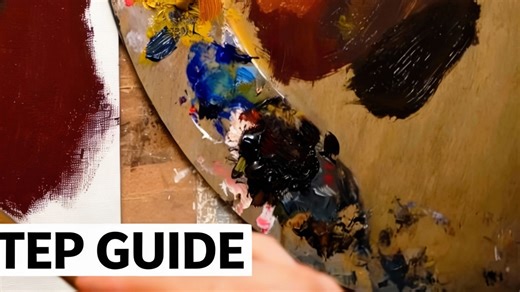 Portrait oil painting simplified with expert techniques, brushes & colour blending