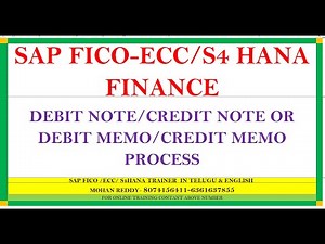 Debit or Credit MEMO/NOTE process in SAP FICO/S4 HANA FINANCE