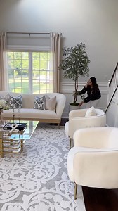 White Rug & White Couch - YAY or NAY? I was always scared to buy light colored couches especially in our family room; which is right next to the kitchen and obviously the one that is used the most in the house. I won't lie; we have had some serious accidents from coffee/ tea / chocolate milk, Nutella spills but they were all taken care of on time and it was very easy to clean because the couch is performance fabric and we have the right cleaning gadgets 🥹 Like & Comment FAMILY ROOM and I will D