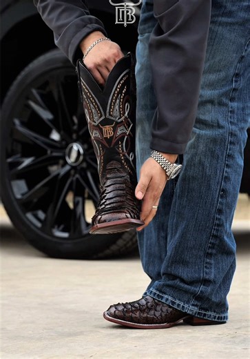 Handcrafted Brown Jumbo Python Boots at $129