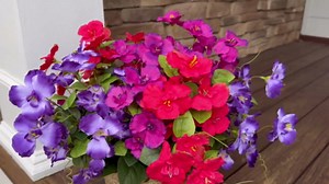 Hoppwodd Hibiscus Artificial Flowers for Outdoors Spring Decoration, 6 Bundles Faux Silk Flowers UV Resistant Look Real Artificial Tropical Flower Fake Plants for Outside Planter Porch Patio, Red