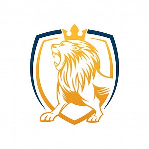 Lion Logo Vector Design Illustrator. Luxury Roaring Lion Head Logo...