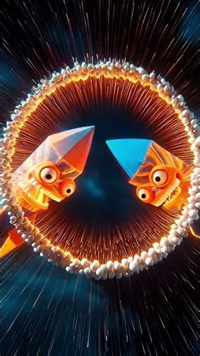 Firework Head Clash | Neon 3D Horror Explosion Loop | Satisfying Collision Short