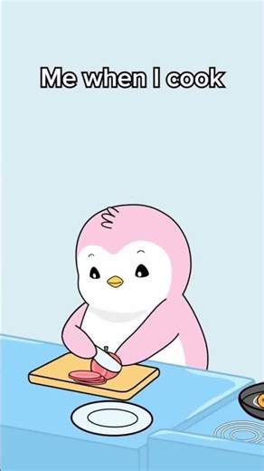 me when I cook | जब मैं खाना बनाती हूँ तो | #shorts #funny #cooking #penguin #comedy #animation