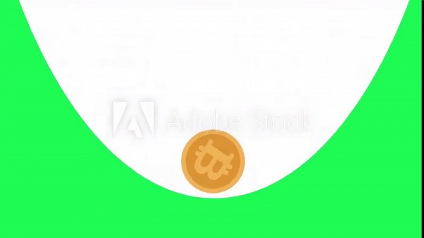 Bitcoin Coin Transitions with Green Screen. Currency Graphic Transition opening or closing animation. 4K video Footage Bitcoin Coin Slide. Bitcoin Coin Footage with White and Green Screen Background