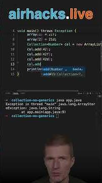 Collections Without Generics #java #shorts #coding #airhacks