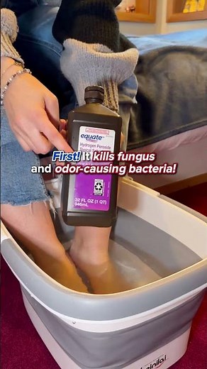 Soak your feet in hydrogen peroxide for 10 minutes #footcare #wellness