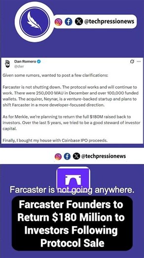 Farcaster Founders SHOCKINGLY Return $180M