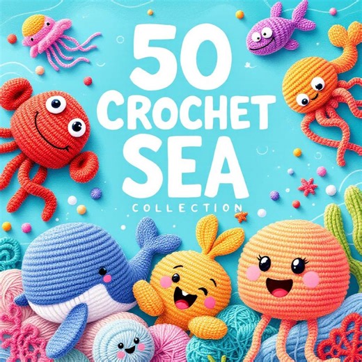 40 Sea Animals Amigurumi Crochet Pattern Bundle, Marine Life Toy Patterns, Ocean Creature PDF, Cute Ocean Crochet Set - Etsy