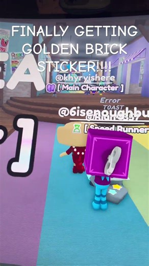 GETTING GOLDEN BRICK STICKER #roblox #dandysworld #shorts