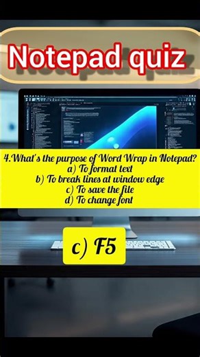 Notepad quiz #computerinfo #quiz #today #quiztime #computer #windows