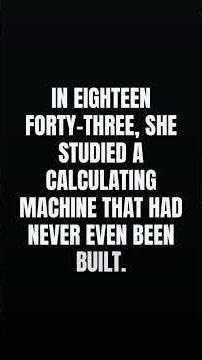 The First Computer Programmer Was a Woman
