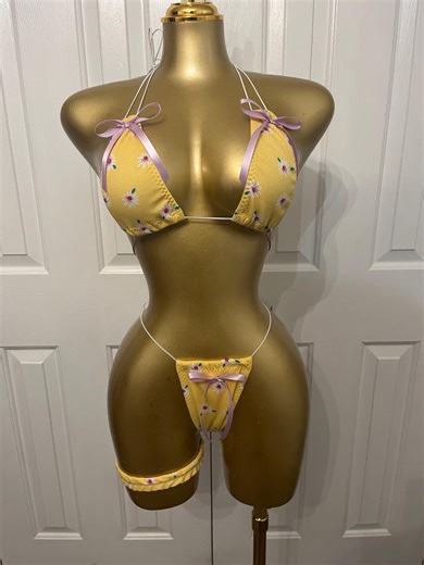 Yellow Flowered Microkini - Etsy