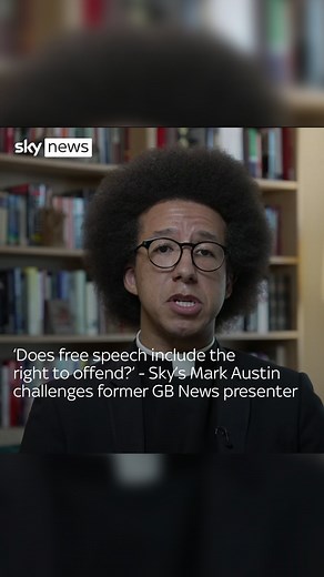 39K views · 520 reactions | Sky’s Mark Austin challenges former GB News presenter Calvin Robinson on comments made by Laurence Fox about a female journalist - and asks: ‘Does free speech include the right to offend?’ #gbnews #laurencefox #calvinrobinson | Sky News | Facebook