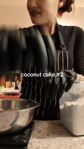 megan four-layer coconut cakes, 4 in in diameter! alternating layer of white and golden cake one recipe a famous coconut cake from a southern restaurant the other is a famous pastry chef's all purpose golden cake .I'm altering the recipe using separated coconut juice ( from unstirred coconut milk) cooked with Vanilla bean virgin coconut oil in place of some of the butter and oil.. 2 cakes, so I know In the future which recipe to use! I suck at cakes. I need all the practice people are willing to