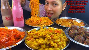 Eating Spicy🔥 Masala Macaroni, Singapuri Noodles, Machurian, Chilli Potato, Fried Momo, Shake Asmr Short Channel: https://www.youtube.com/@Foodiejyoti27 Vlog Channel: https://youtube.com/@JyotiJoshiVlogs?si=un-9YQu_jZPLrDfL Talk to me on Insta gram: https://instagram.com/foodiejd?utm_medium= #masalamacaroni #chillipotato #manchurian #singapurinoodles #chowmin #friedmomo #stawberryshake #choclateshake #kesarbadamshake #mangoshake #vegfoodmukbang #indianmukbanger #maggimukbang #homemadefoodmukban