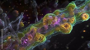 A fluorescence microscopy animation highlighting the presence of chloride ion channels in a neurons membrane responsible for inhibitory signals and regulating neuronal excitability.
