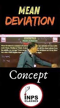 What is Mean Deviation? | Statistics Complete Concept | Nitin Sir | INPS Classes