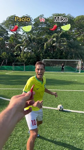 If Score , Not Eat Challenge 😂 #football #soccer #challenge #freekick #chili #lime