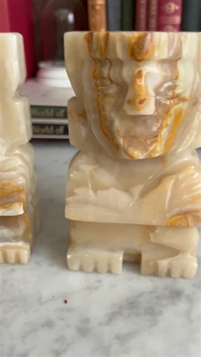 Vintage Onyx Bookends: Hand-carved Mexico Tribal Design - Etsy