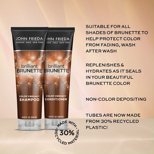 Did you know.... Our Brilliant Brunette collection is made specifically for Brunettes to protect and preserve your brunette color! | John Frieda US