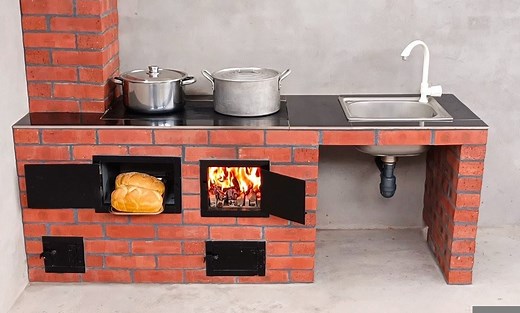 1.1M views · 17K reactions | How to make a multi functional wood stove for a beautiful kitchen. | Genius Crafts | Facebook