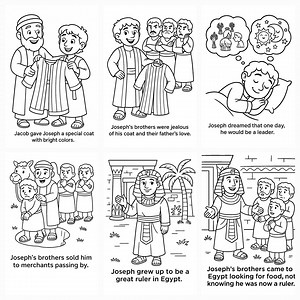Joseph's Colorful Journey: Bible Coloring Book - Etsy