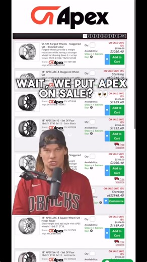We did what? 😳 You can get APEX up to 25% off 🤯 #ecs #ecstuning #apex #apexwheels | ECS Tuning