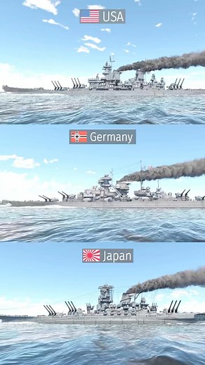 Comparación de disparos de los acorazados más grandes del mundo. | Historia Naval Segunda Guerra Mundial