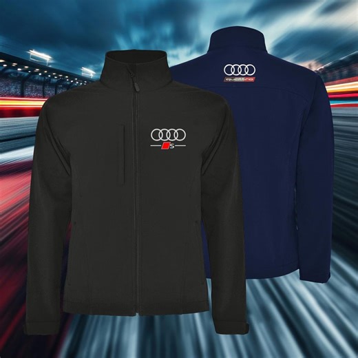 Motorsport Softshell Jacket / Racing Gift for Audi Quattro S-line Fans / Custom Embroidered Streetwear FER5 - Etsy