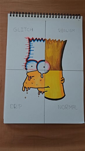 Drawing Bart in 4 different styles Pt.4 - Drip Effect