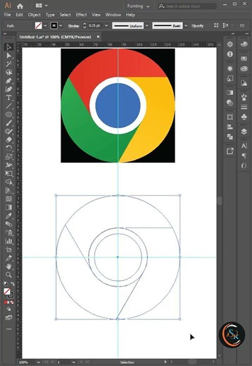 9How to design a Google Chrome logo with Adobe Illustrator #adobeillustrator #illustrator #logo