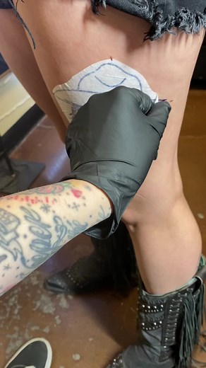 American Traditional Lady Head Tattoo by Female Tattoo Artist