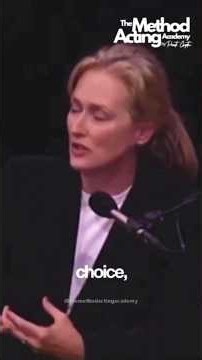 "I AM" a method ACTOR I can do nothing wrong as character by Meryl Streep #merylstreep #methodactor