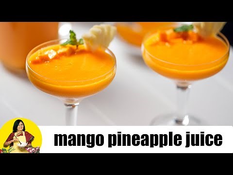 Mango and Pineapple Juice (Vitamin A and C rich recipe) by Tarla Dalal