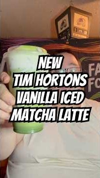 🍵 NEW Tim Hortons Iced Vanilla Matcha Latte Review | Is It Worth It? 🤔 #review