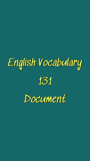 Improve English Vocabulary ： Learn the Word ‘Document' #learnenglish | Dr English85 | Facebook