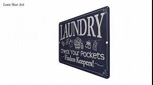 Laundry Check Your Pockets - Funny Laundry Room Sign, Mud Room Wall Hanging Sign, Laundromat Rules Signage and Unique Housewarming Gift, 12x18 Indoor or Outdoor Durable Metal Sign