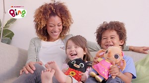 4.8K views · 66 reactions | Cue drum roll please! 論 Our brand new commercial will appear on TV really soon, but you can have a cheeky peek now - woohoo! The gorgeous range of Bing toys from our friends at Golden Bear Toys is now available at Argos, Smyths Toys Superstores, Amazon.co.uk and Very | Bing Bunny | Facebook