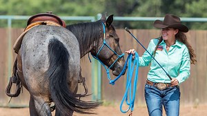 4.8K views · 184 reactions | A horsewoman who is 5’1” reaches out to Clinton about her struggles trying to master handling the adult-sized Handy Stick and String and wonders if she’d be better off using a kid-sized stick. Listen to Clinton's answer  | Downunder Horsemanship | Facebook