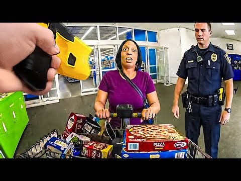 Cops Surprise Stop a Shoplifter Leaving With a Full Cart From Walmart LIVE