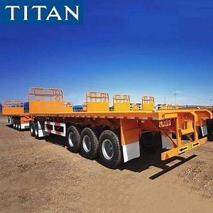 [Hot Item] Double 40FT Container Tri Axle Trailer Interlink Flatbed Superlink Trailer for Sale