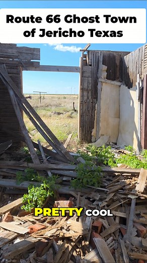 The Sky is the Ceiling Inside This Route 66 Farm House Take a quick, eerie look inside an old farmhouse in the forgotten ghost town of Jericho, Texas, right off the Mother Road. The roof is completely gone, leaving the sky as the only ceiling for this incredible roadside relic. The incredible news is that people are currently looking into restoring this historic home and bringing it back to life! | Route 66 Road Relics