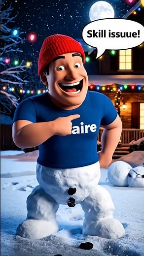 Snowman Slips HARD in the Snow 😂❄️ | Funniest Christmas Fail #shorts