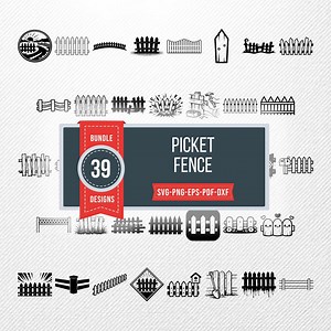 Picket Fence SVG Bundle | 39 Vector Clipart PNG PDF Eps Dxf | Commercial Use Print Graphics - Etsy Canada