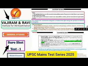 Vajiram And Ravi MAINS Sure shot test series 2025 | Vajiram Test 1| #vajiram #upsc #ias #upscmains